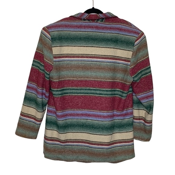 Vintage David Paul New York Southwestern Stripe Winter Wool Blend Blazer Jacket - Picture 2 of 12